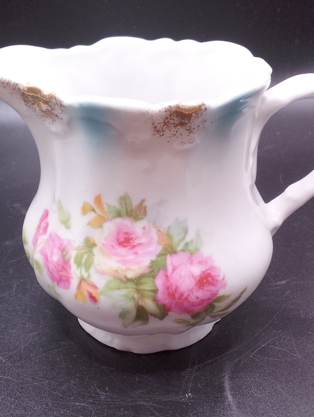 Vintage German made for US Co Porcelain Hand Painted Floral Milk Pitcher Creamer
